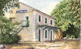 La  Gare de Langlade  Aquarelle de Georges Nury 